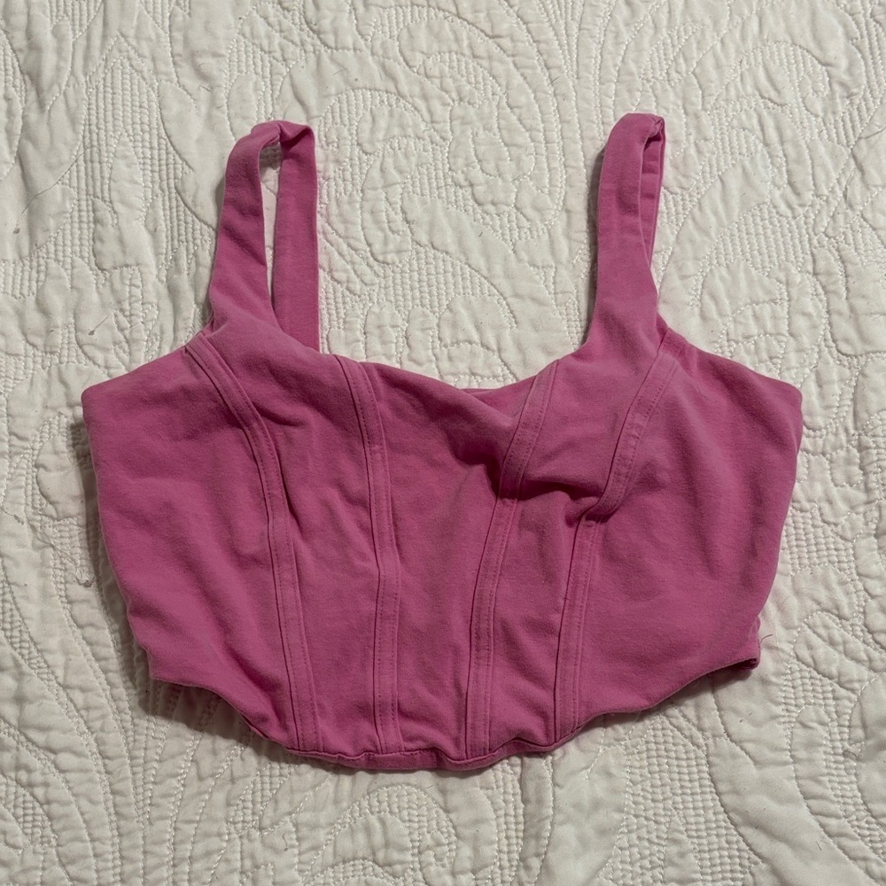 Wild Fable Pink Cropped Bustier Tank size